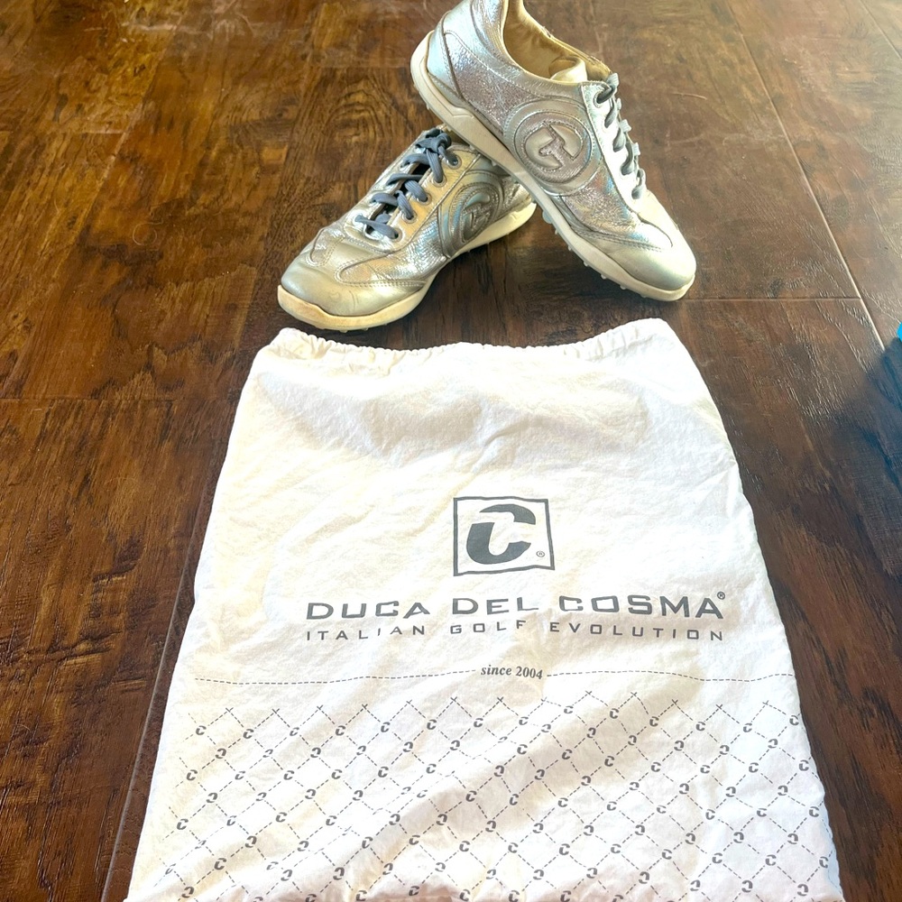 Duca Del Cosma silver shoes size 7.5 used